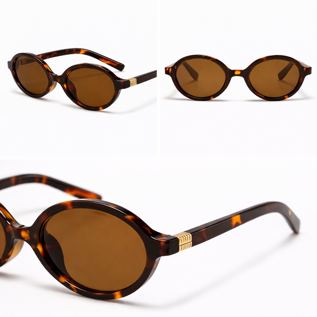 Gafas AUREVÉRA™ Noir Oval – Gafas de Sol Vintage de Lujo para Mujer con Protección UV400