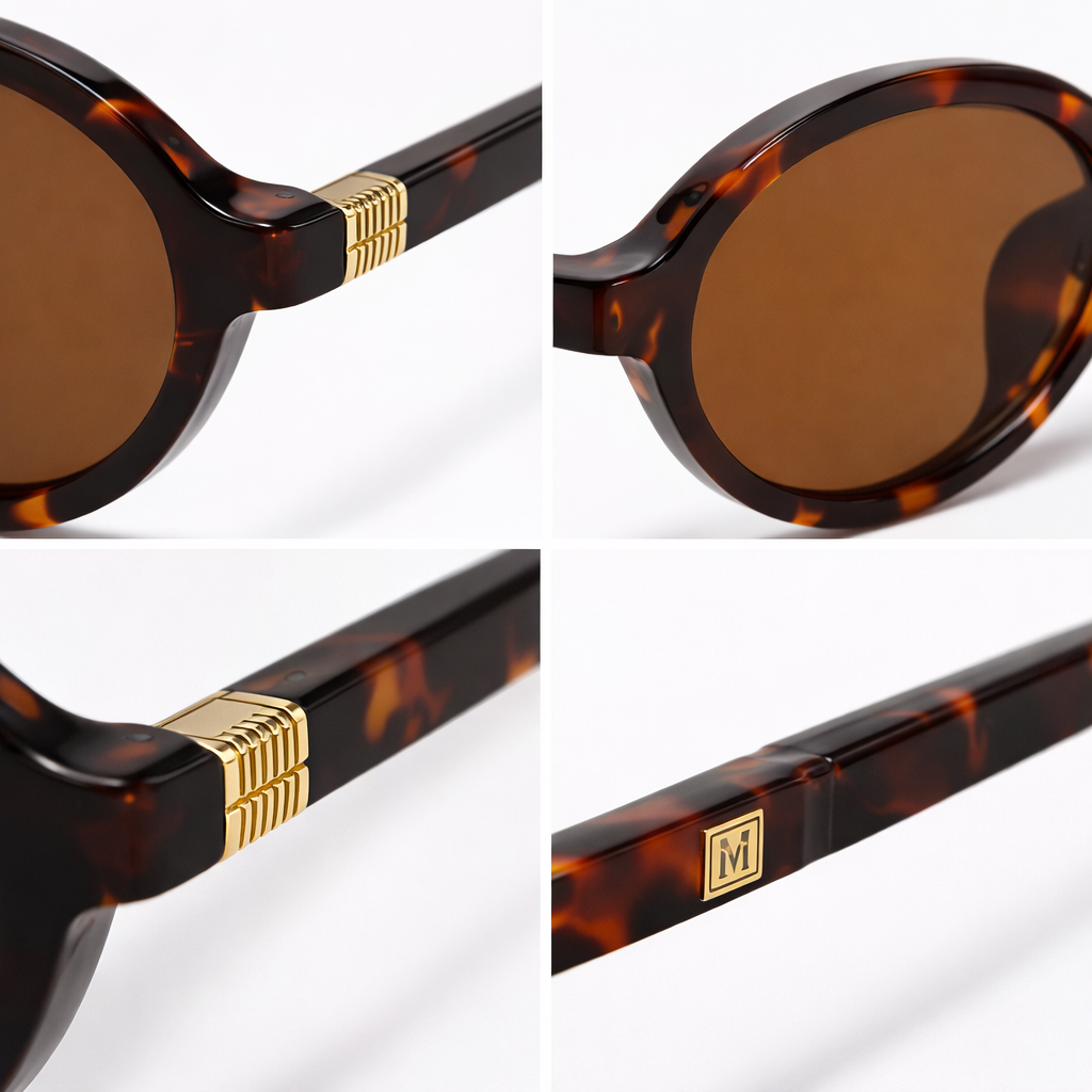 Gafas AUREVÉRA™ Noir Oval – Gafas de Sol Vintage de Lujo para Mujer con Protección UV400