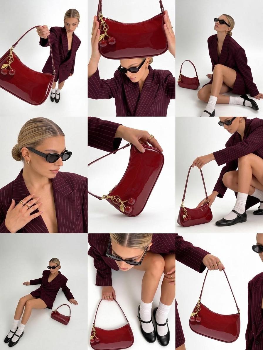 Bolso Cereza Chic de Hombro para Mujer – Piel Sintética Elegante y Versátil
