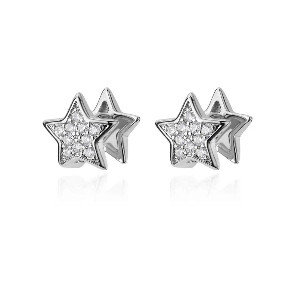 Pendientes Estrella Lúmina – Zirconia Brillante en Acero Inoxidable Dorado