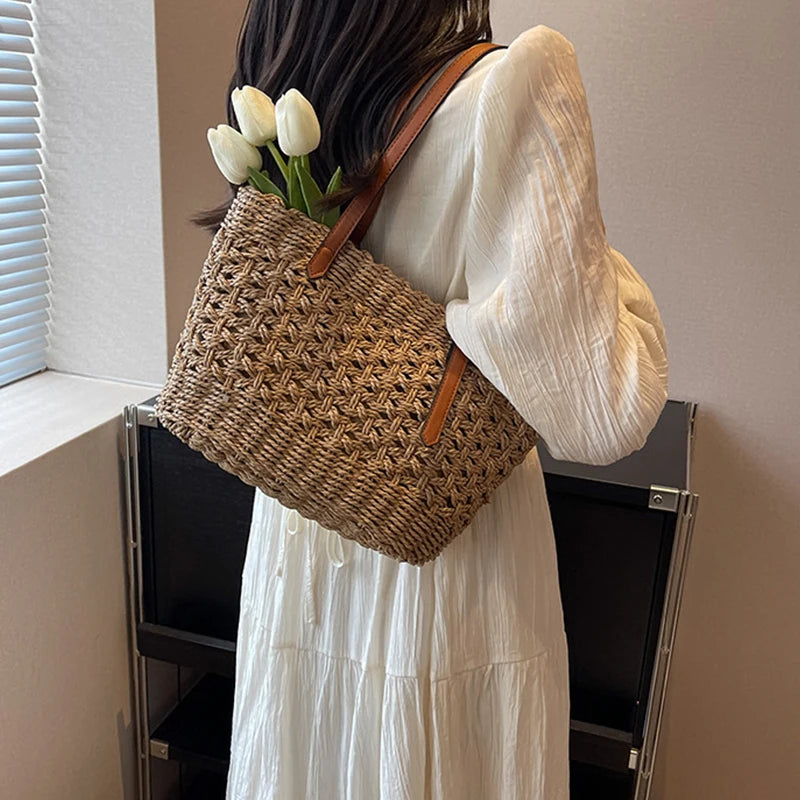 Bolso Marbella Natural – Capazo de Paja Grande para Playa y Viaje