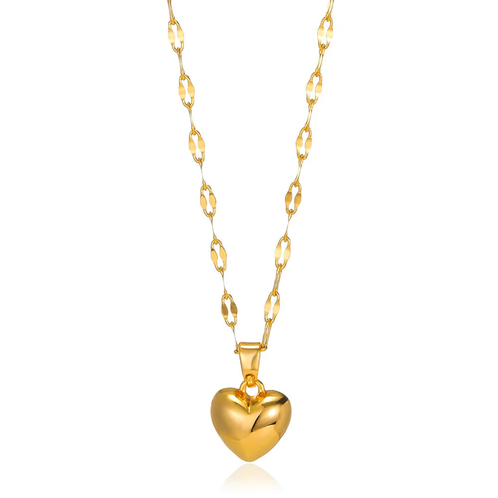 Collar Corazón Sacro – Cruz con Zirconia en Acero Inoxidable 316L