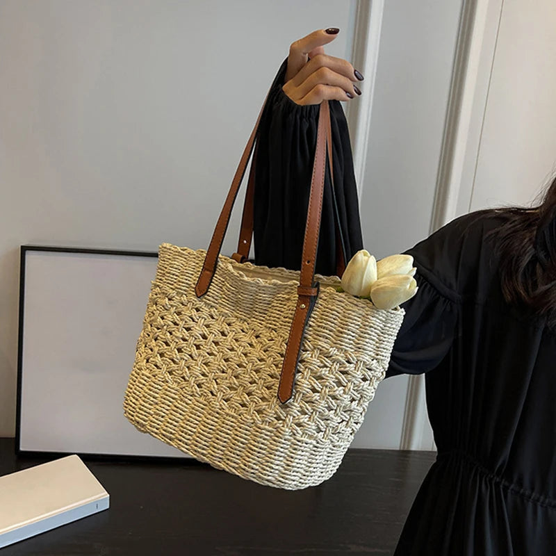 Bolso Marbella Natural – Capazo de Paja Grande para Playa y Viaje