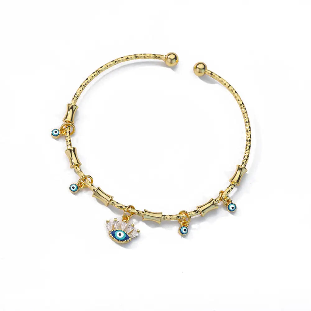 Pulsera Mano Nazar Lux – Ojo Turco con Zirconia en Acero Inoxidable