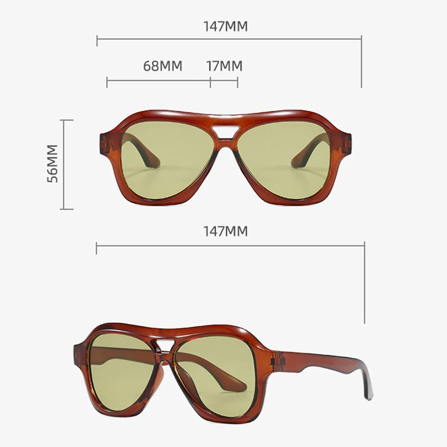 Gafas Soléa Retro Gradient – Doble Puente con Estilo Fashion UV400