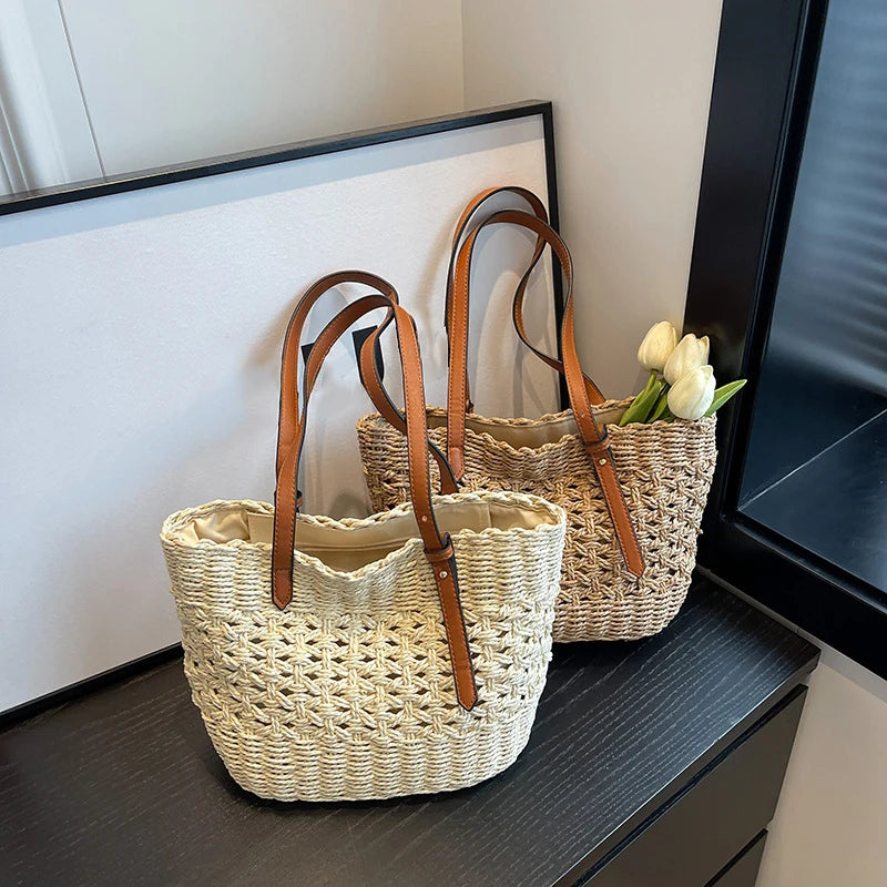 Bolso Marbella Natural – Capazo de Paja Grande para Playa y Viaje