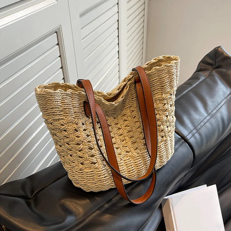 Bolso Marbella Natural – Capazo de Paja Grande para Playa y Viaje