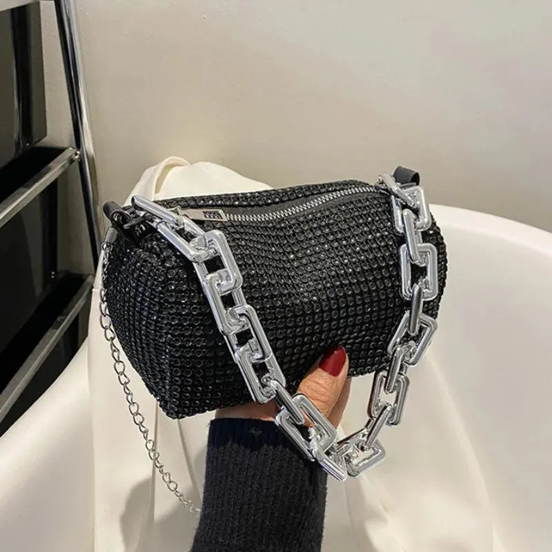 Bolso Glam Diamante con Cadena