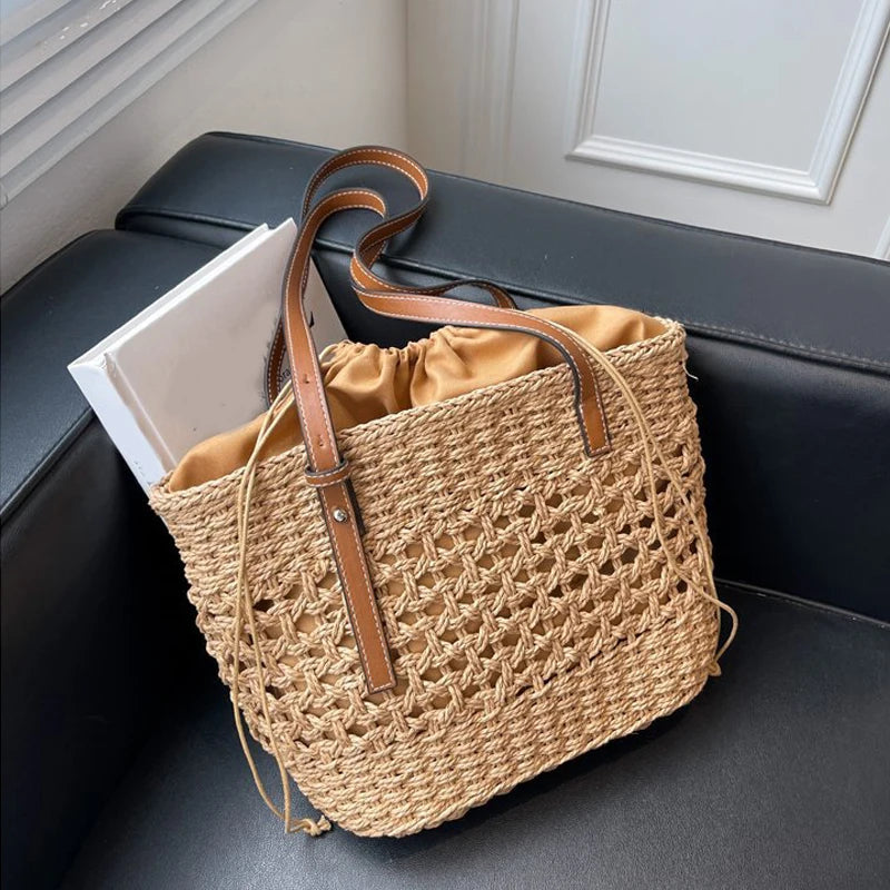Bolso Marbella Natural – Capazo de Paja Grande para Playa y Viaje