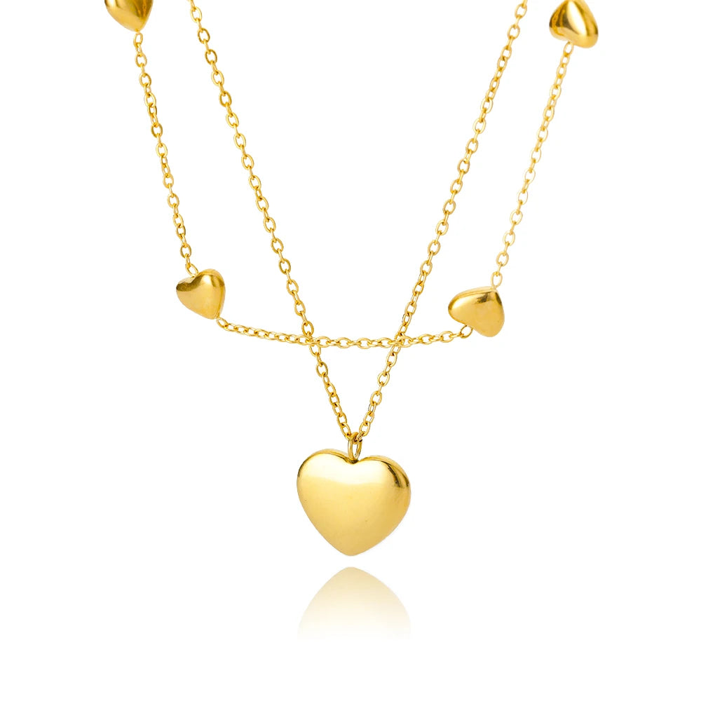 Collar Corazón Sacro – Cruz con Zirconia en Acero Inoxidable 316L