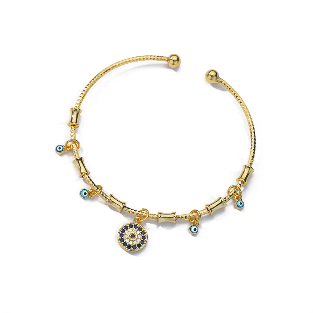 Pulsera Mano Nazar Lux – Ojo Turco con Zirconia en Acero Inoxidable