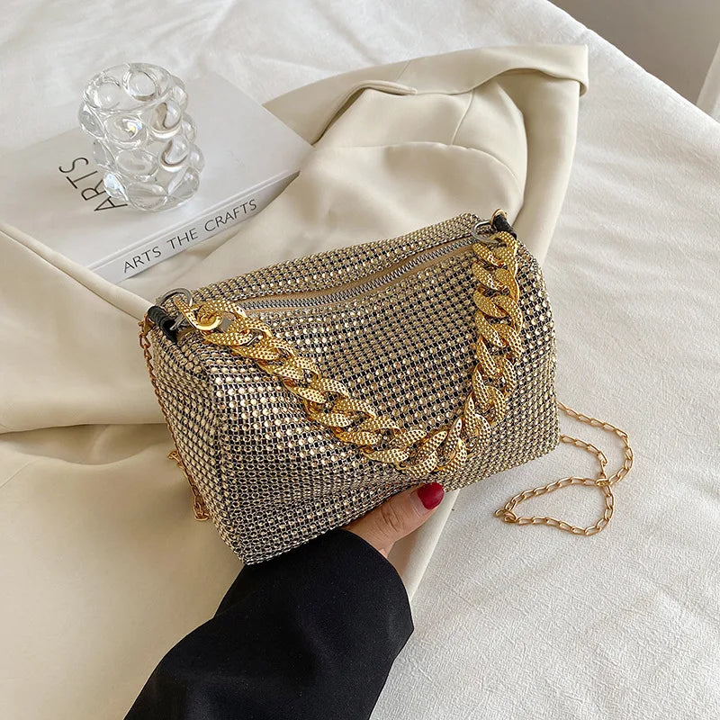 Bolso Glam Diamante con Cadena