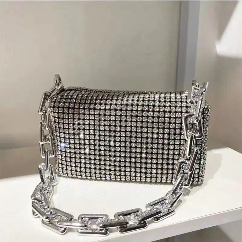 Bolso Glam Diamante con Cadena