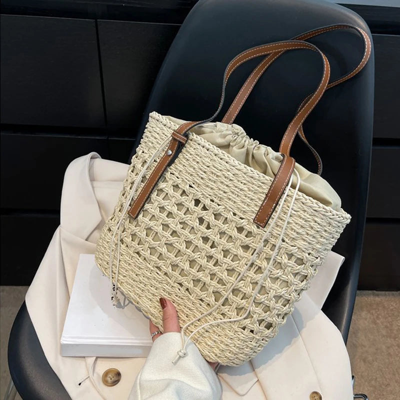 Bolso Marbella Natural – Capazo de Paja Grande para Playa y Viaje